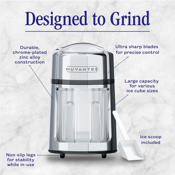 Nuvantee Manual Ice🧊Shaver - Stainless Steel Snow Cone Maker Non-Slip BPA Free - Picture 7 of 12